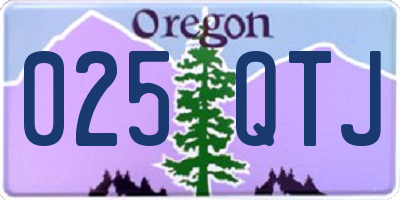 OR license plate 025QTJ