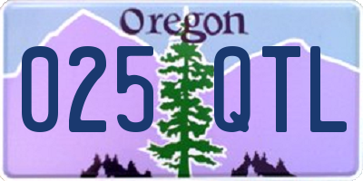 OR license plate 025QTL