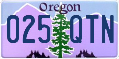 OR license plate 025QTN