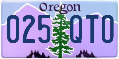 OR license plate 025QTO
