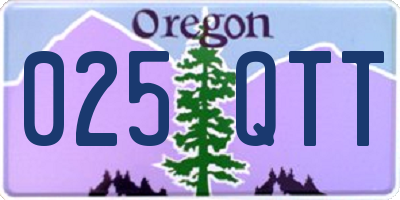 OR license plate 025QTT
