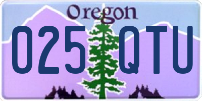 OR license plate 025QTU