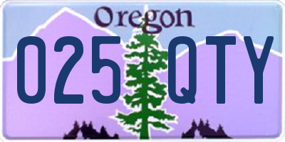 OR license plate 025QTY