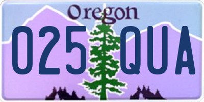 OR license plate 025QUA