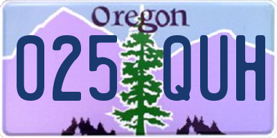OR license plate 025QUH