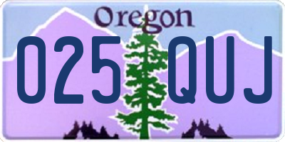OR license plate 025QUJ