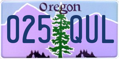 OR license plate 025QUL
