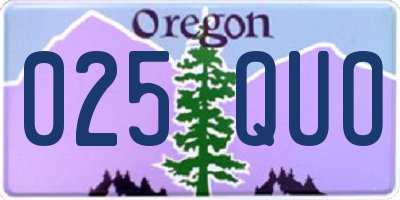 OR license plate 025QUO