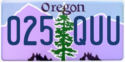OR license plate 025QUU