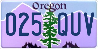OR license plate 025QUV