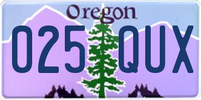 OR license plate 025QUX