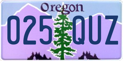 OR license plate 025QUZ