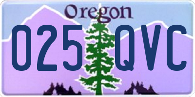 OR license plate 025QVC