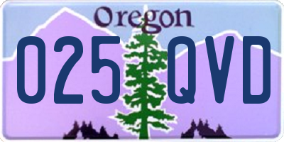 OR license plate 025QVD