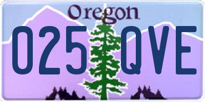 OR license plate 025QVE