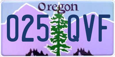 OR license plate 025QVF