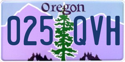 OR license plate 025QVH