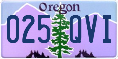 OR license plate 025QVI