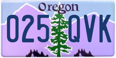 OR license plate 025QVK