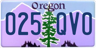 OR license plate 025QVO