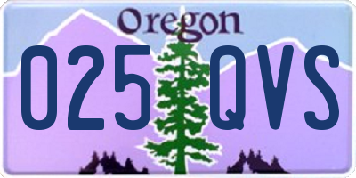 OR license plate 025QVS