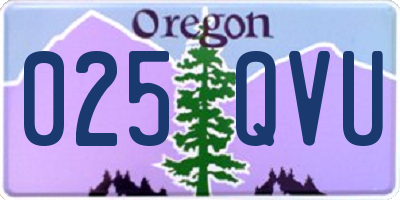 OR license plate 025QVU
