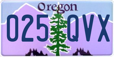 OR license plate 025QVX