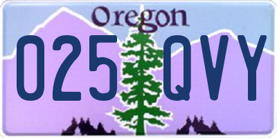 OR license plate 025QVY