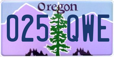 OR license plate 025QWE