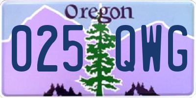 OR license plate 025QWG