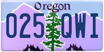 OR license plate 025QWI