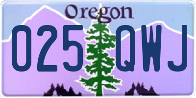OR license plate 025QWJ