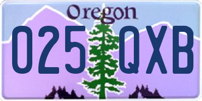 OR license plate 025QXB