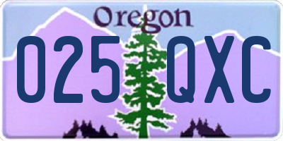 OR license plate 025QXC