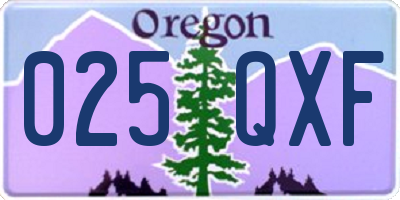 OR license plate 025QXF