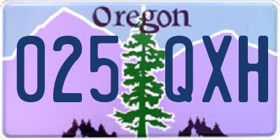 OR license plate 025QXH
