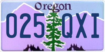 OR license plate 025QXI
