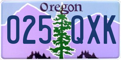 OR license plate 025QXK