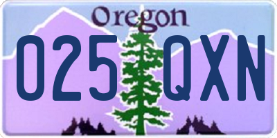 OR license plate 025QXN