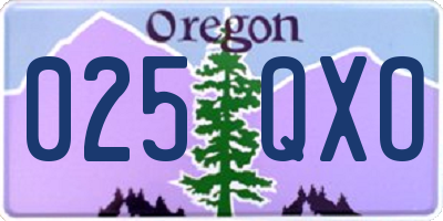 OR license plate 025QXO