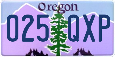 OR license plate 025QXP