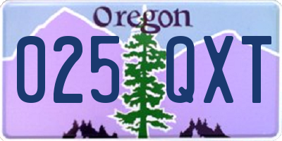 OR license plate 025QXT