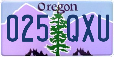 OR license plate 025QXU