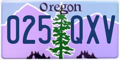 OR license plate 025QXV