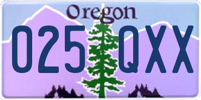 OR license plate 025QXX