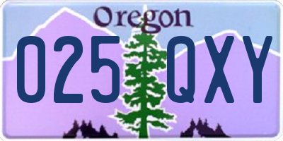 OR license plate 025QXY