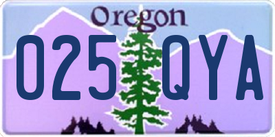 OR license plate 025QYA