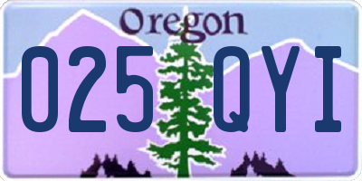OR license plate 025QYI