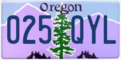 OR license plate 025QYL