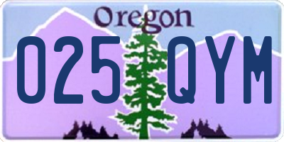 OR license plate 025QYM